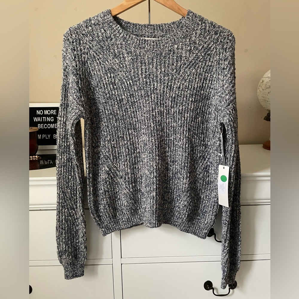 NWT One Gray Day Indigo Sweater Pullover Size S